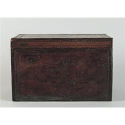 TOOLED LEATHER HINGED BOX…