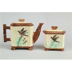MAJOLICA: PARTIAL TEA SET…