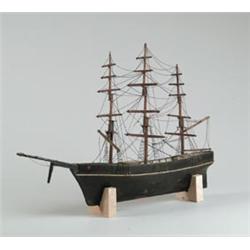 ANTIQUE WOOD SHIP MODEL…