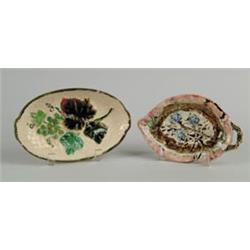 MAJOLICA: TWO DISHES.  …