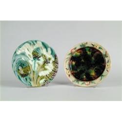 MAJOLICA: TWO PLATES…