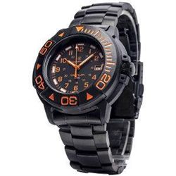 Diver Tritium, 40mm, Orange Face, Black Rubber & Metal Strap 024718100647