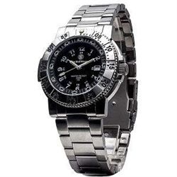 Aviator Tritium, 45mm, Black Face, Stainless Strap 024718135724