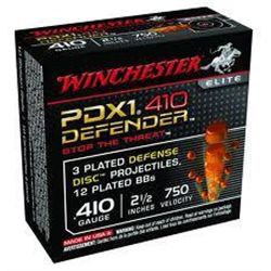 Winchester S410PDX1 Elite PDX1 410 ga 2.5" 12 BB Pellet/3 Defense Disc 200 Rounds- UPC # 02089202005