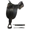 Black Australian Saddle Horn Stirrups Over Girth 17 19 [8016]