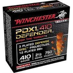 Winchester Elite PDX1 410 ga 2.5" 12 BB Pellet/3 Defense Disc 100 Rounds UPC # 020892020054