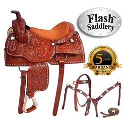 Buck Stitched Pleasure Trail Western Horse Saddle 16 17 [8251]