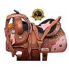 Image 1 : Pink Purple Ostrich Leather Barrel Western Saddle 15 16 [5880]