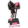 Image 1 : Pink Ostrich Synthetic Western Saddle Tack Set 15 17 [6028]