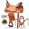 Image 1 : Zebra Western Horse Barrel Racing Saddle 15 by Flash [4286A]