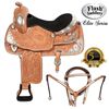 Western Hand Carved Leather Silver Show Horse Saddle 18 [5961]