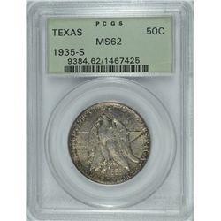 1935-S TEXAS COMMEN HALF DOLLAR PCGS MS-62 OGH