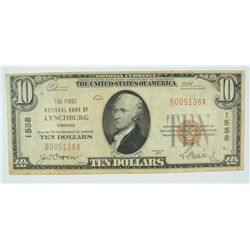 1929 $10 NATIONAL LYNCHBURG, VA #1558