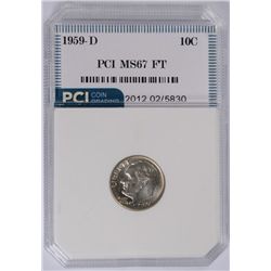 1959-D ROOSEVELT DIME, PCI MS-67 FULL TORCH