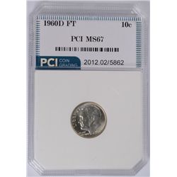 1960-D ROOSEVELT DIME, PCI MS-67 FULL TORCH! LISTS FOR $525.00