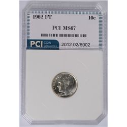 1962 ROOSEVELT DIME, PCI MS-67 FULL TORCH!  LISTS FOR $275.00