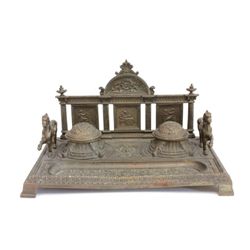Bronze Empire style inkwell with "Griffins'