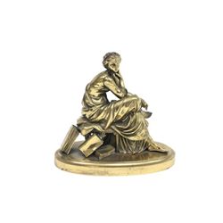 Bronze figure of Classical seated woman