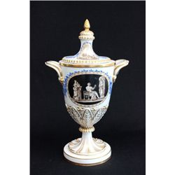 Covered porcelain urn