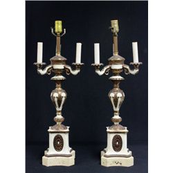 Pair of modern metal lamps