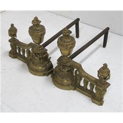Pair of brass French style chenets