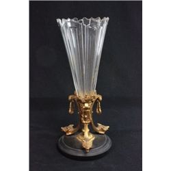 Bronze & crystal Victorian vase