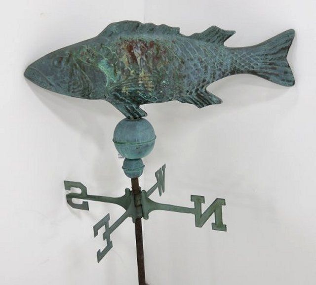 Copper weathervane "Fish" form