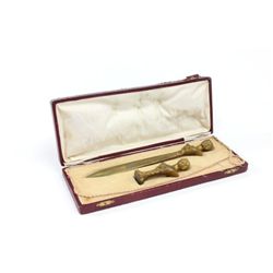 "Female Bust" bronze desk set