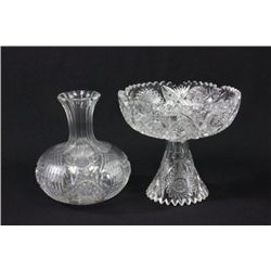 2 pieces of vintage cut glass