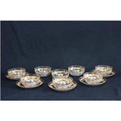 Baccarat style 13 piece glass set