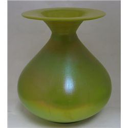 Loetz green art glass vase