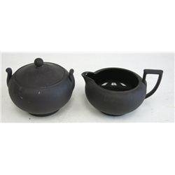 Wedgewood Basalt sugar & creamer
