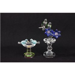 Two Swarovski style crystal groupings