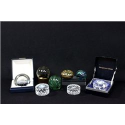 Group of 8 glass paper weights