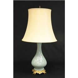 Pate-sur-pate vase mounted as a lamp