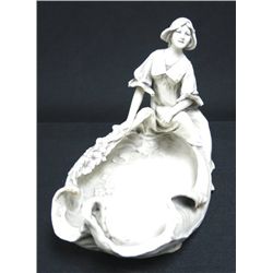 Royal Dux "Seated Girl by Pond" porcelain figure