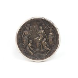 French bronze mounted on marble plaque