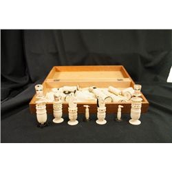 Indian bone figural chess set