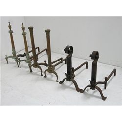 3 pairs of andirons