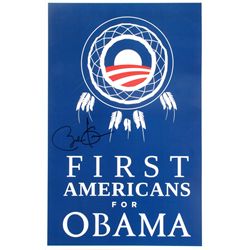 Barack Obama Signed Indian Tribe Poster