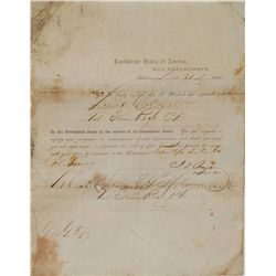 Judah P Benjamin Military Appointment Signed as C.S.A