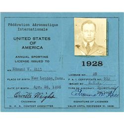 Orville Wright Pilots License