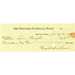 Lorin Wright Signed Check