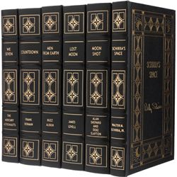 Astronauts Library: Six Signed Leather-Bound Easton Press Limited Edition Books, Matching Serial Num