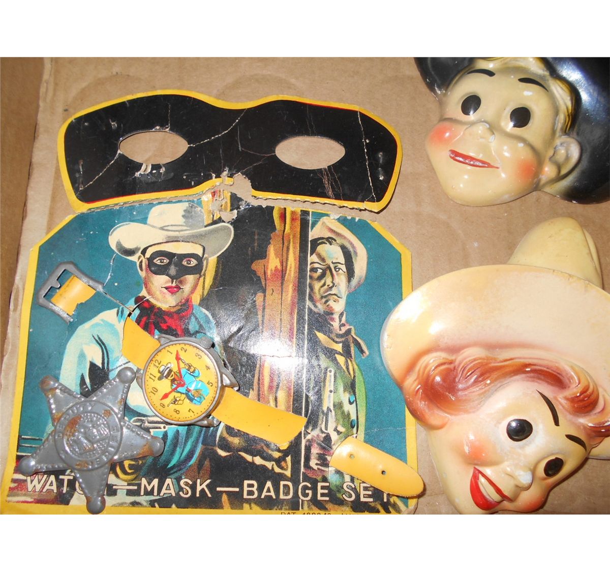 Lone Ranger watch, mask & badge set