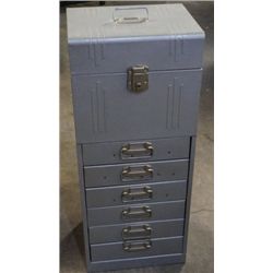 Vintage Metal 6 Drawer Storage Unit