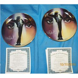 2-Michael Jackson Commerative Plates