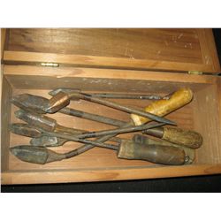 Wooden Box Of Vintage Soldering  Irons 7