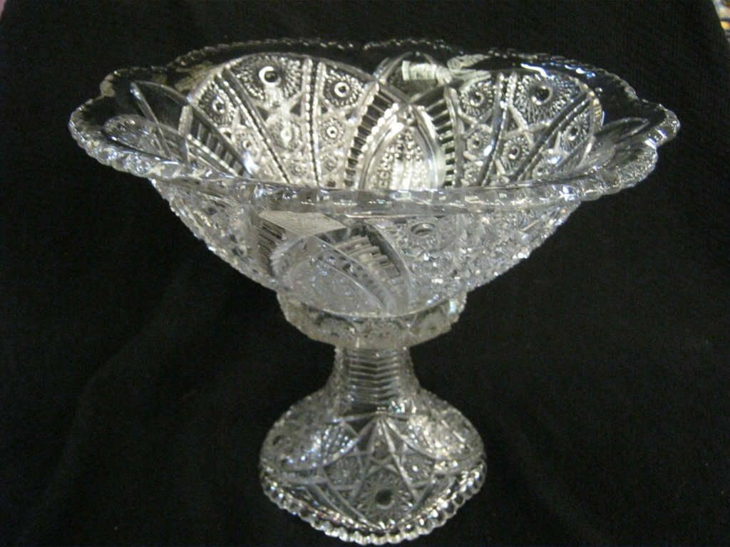 Vintage Pressed Glass Punch Bowl