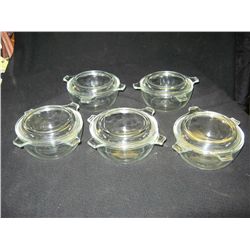 5 Mini Pyrex Casserole Dishes